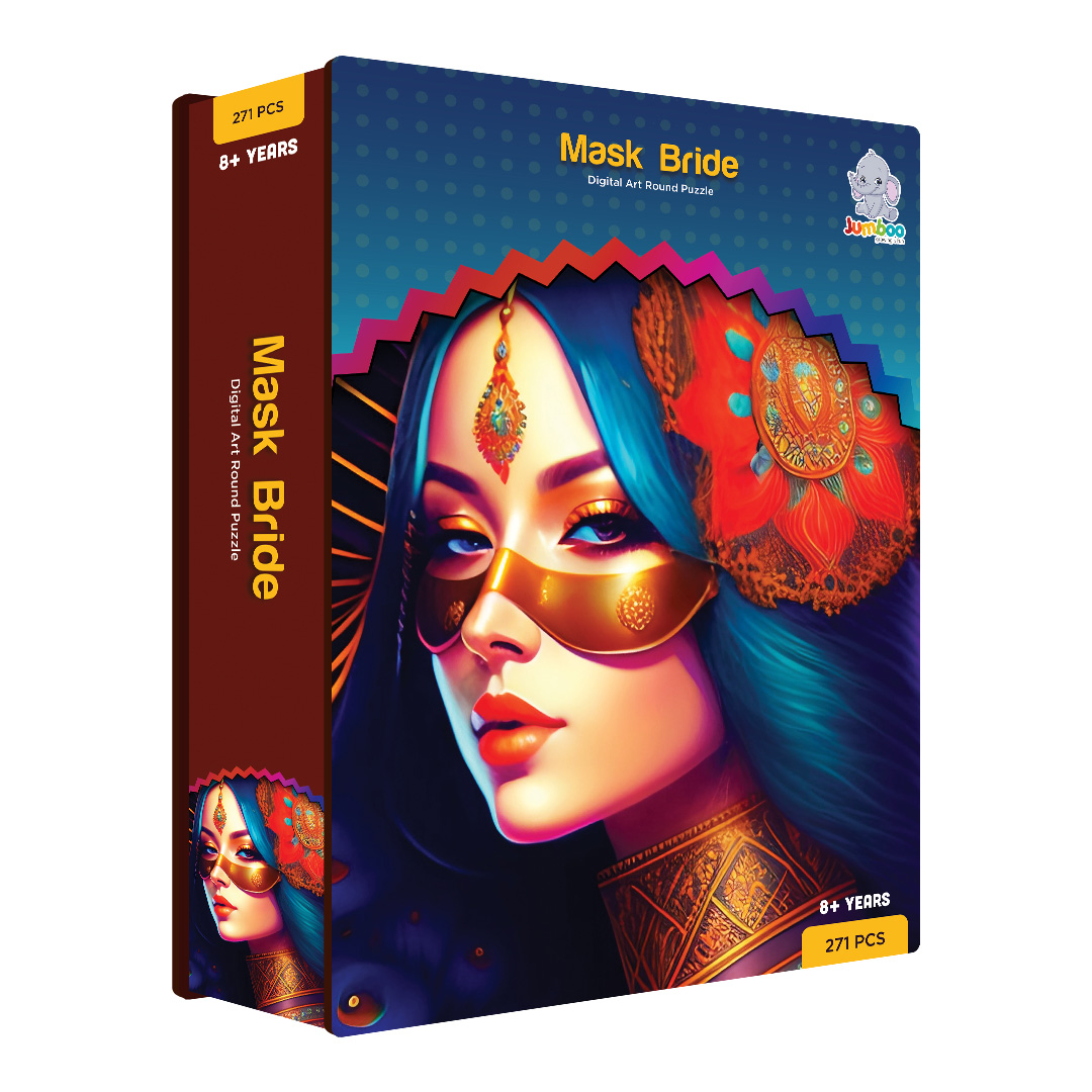 Mask Bride digital art puzzle for kids and adults a creative art base puzzle