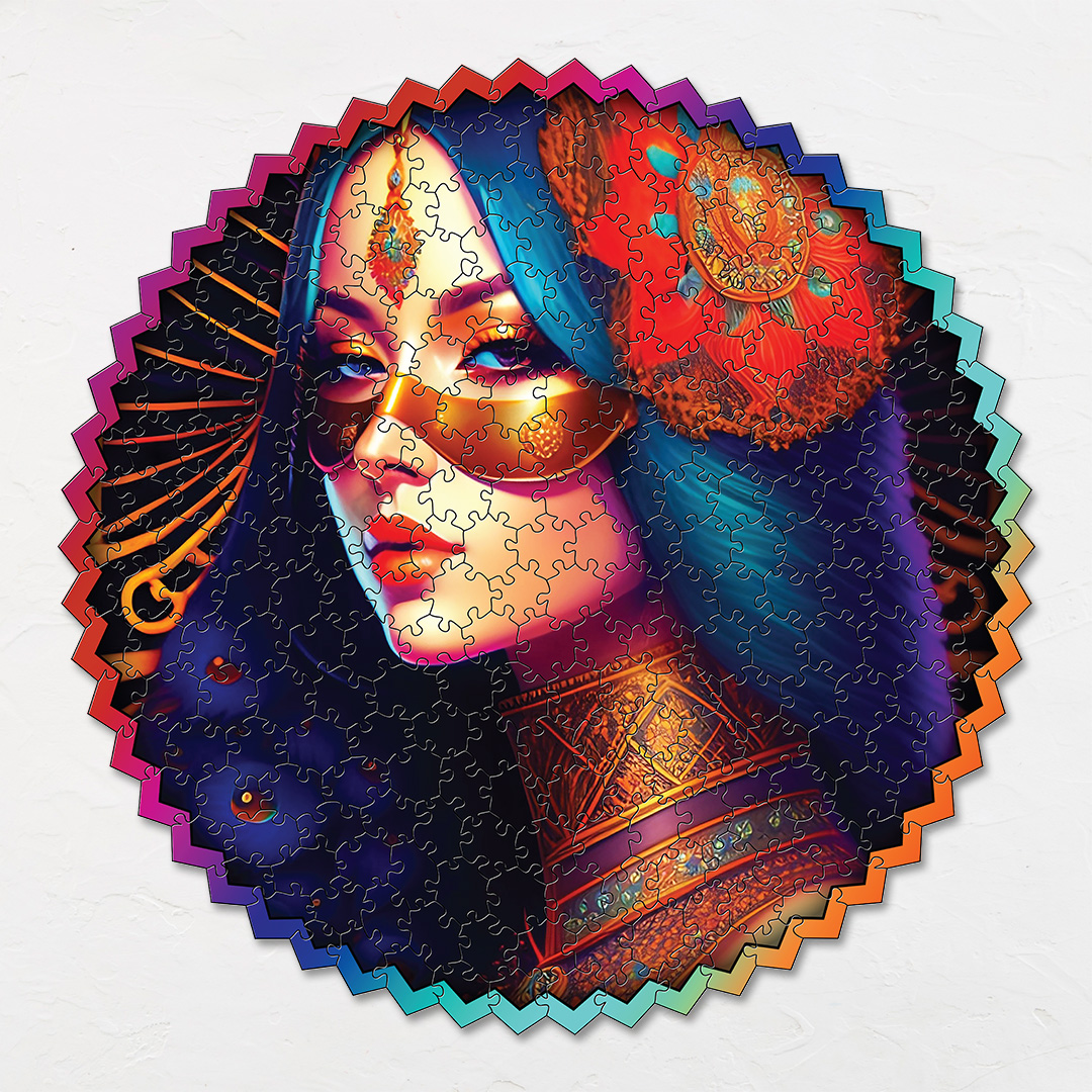 Mask Bride digital art puzzle for kids and adults a creative art base puzzle