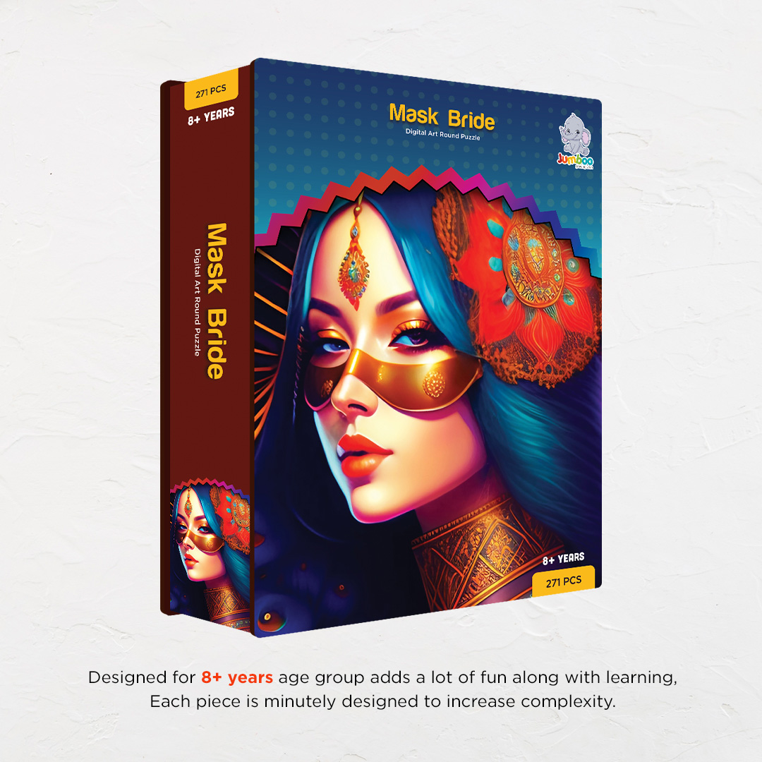 Mask Bride digital art puzzle for kids and adults a creative art base puzzle