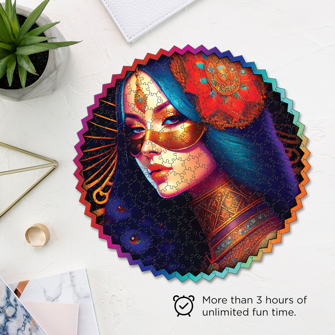 Mask Bride digital art puzzle for kids and adults a creative art base puzzle