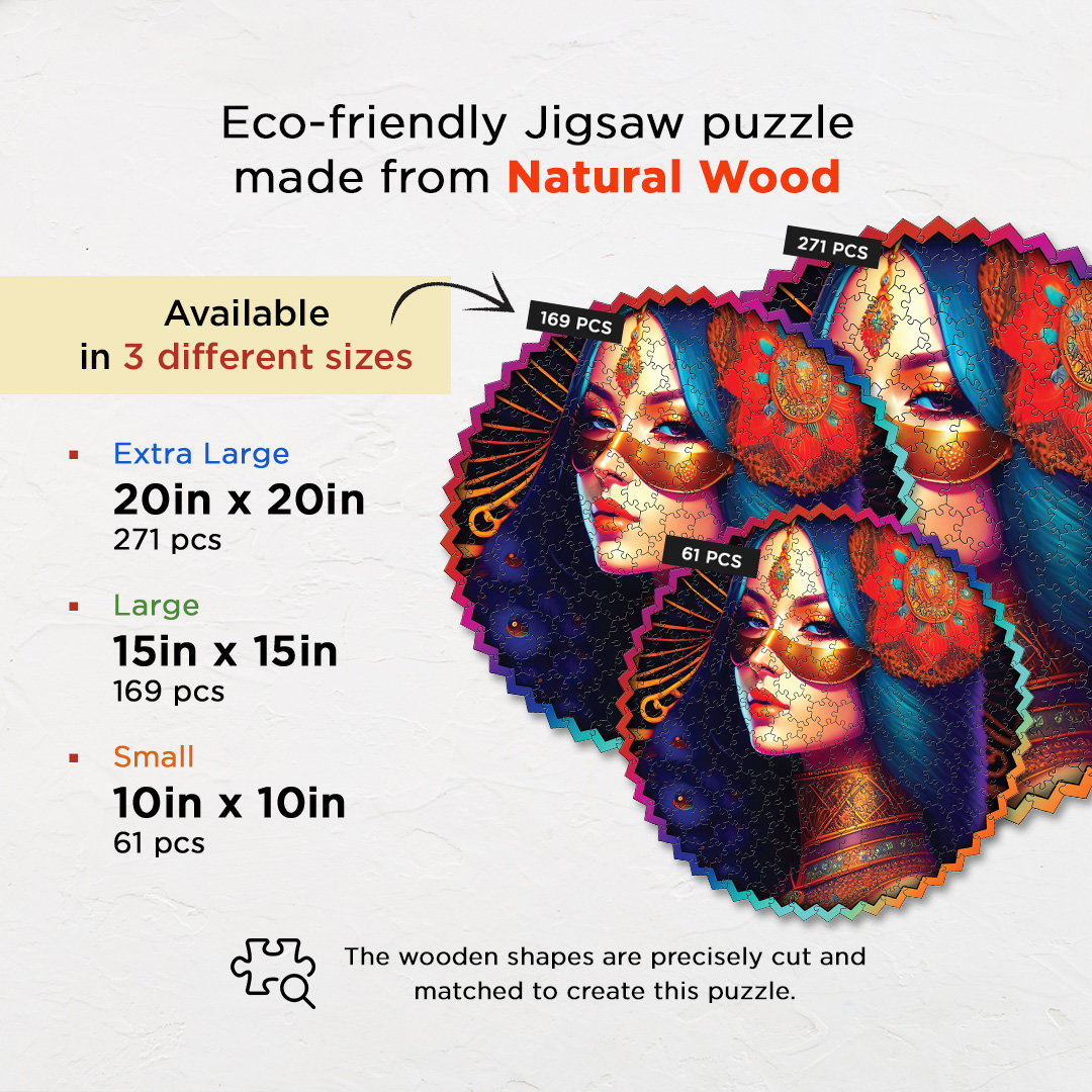 Mask Bride digital art puzzle for kids and adults a creative art base puzzle