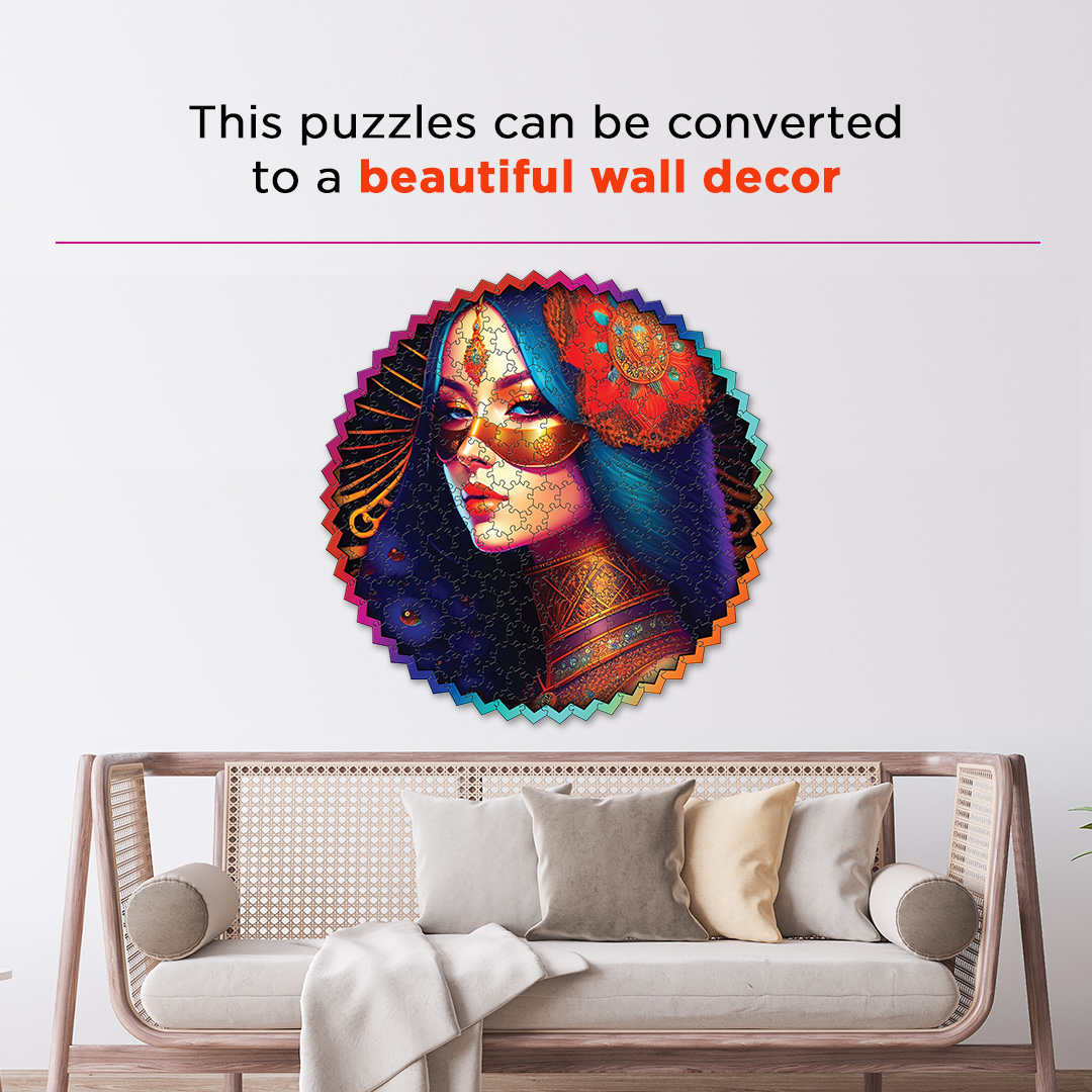 Mask Bride digital art puzzle for kids and adults a creative art base puzzle