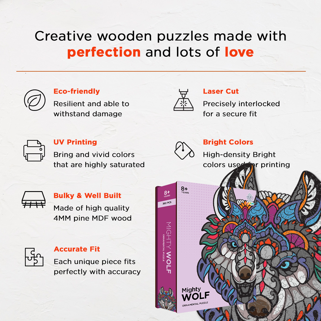 Mighty Wolf Ornamental Puzzle designed precisely to bring amazing fun time