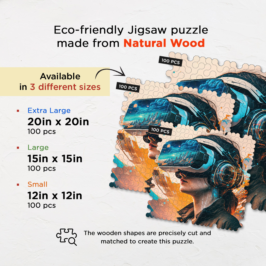 Modern Digitalzation a futuristic new age Octagon combined shape jigsaw puzzle