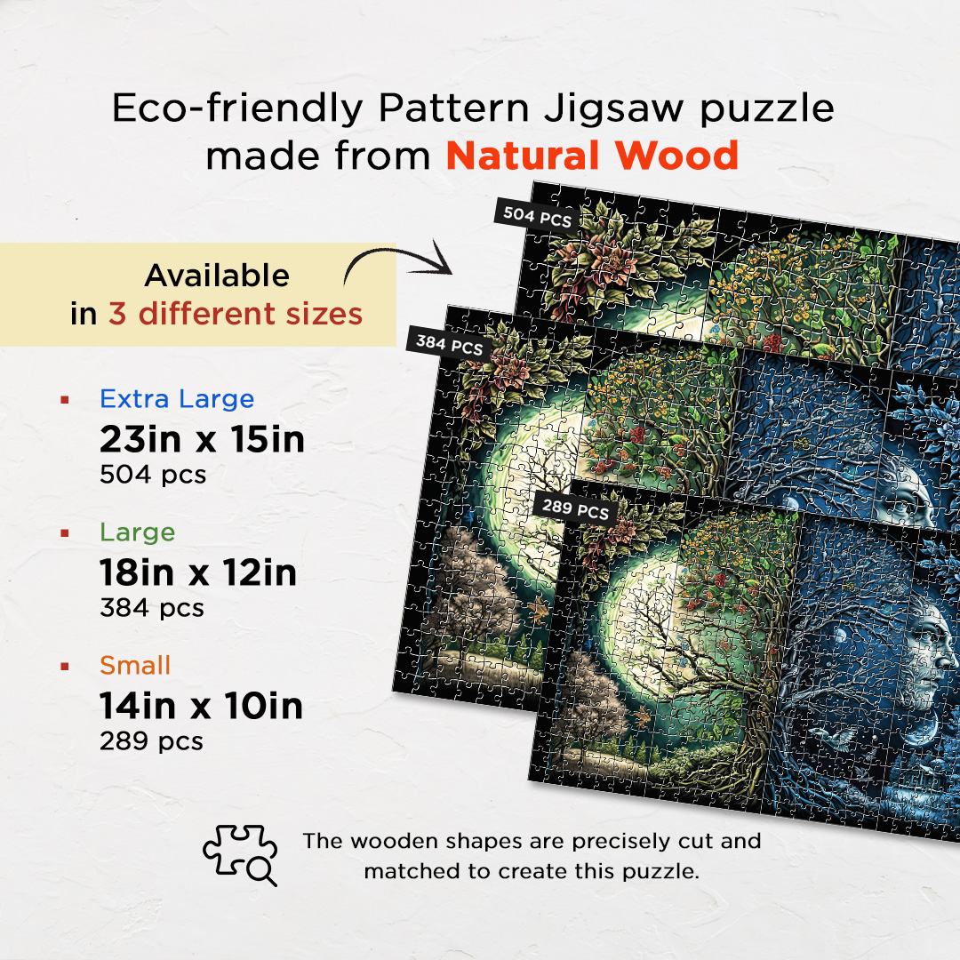 Moon Transformation Fantasy unique jigsaw puzzles created to bring a live décor