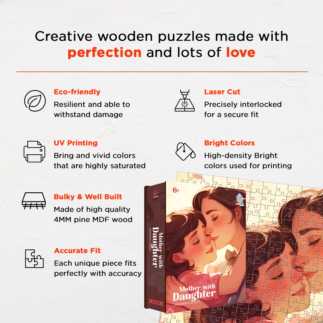 Mother with Daughter is a jigsaw puzzle filled with amazing dream concept