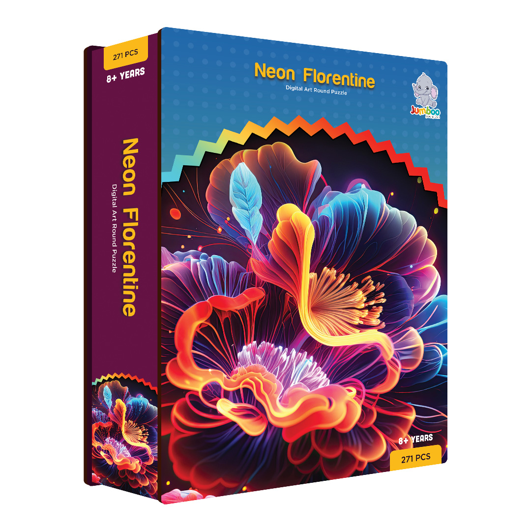 Neon Florentine digital art puzzle for kids and adults a creative art base puzzle