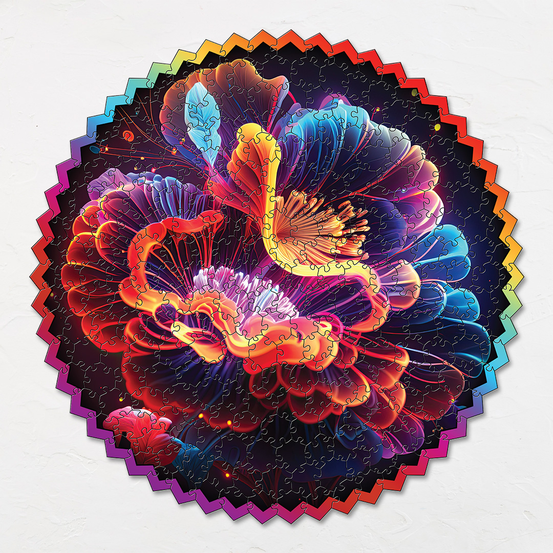 Neon Florentine digital art puzzle for kids and adults a creative art base puzzle