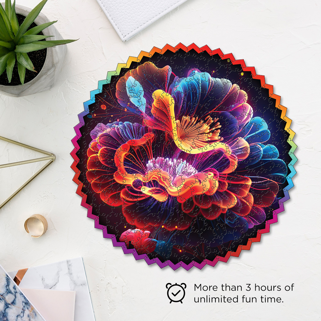 Neon Florentine digital art puzzle for kids and adults a creative art base puzzle