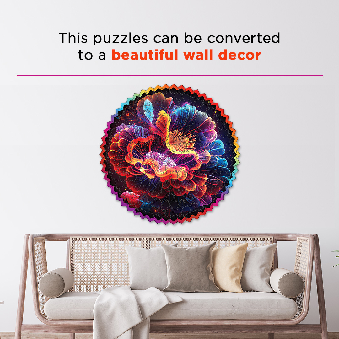 Neon Florentine digital art puzzle for kids and adults a creative art base puzzle