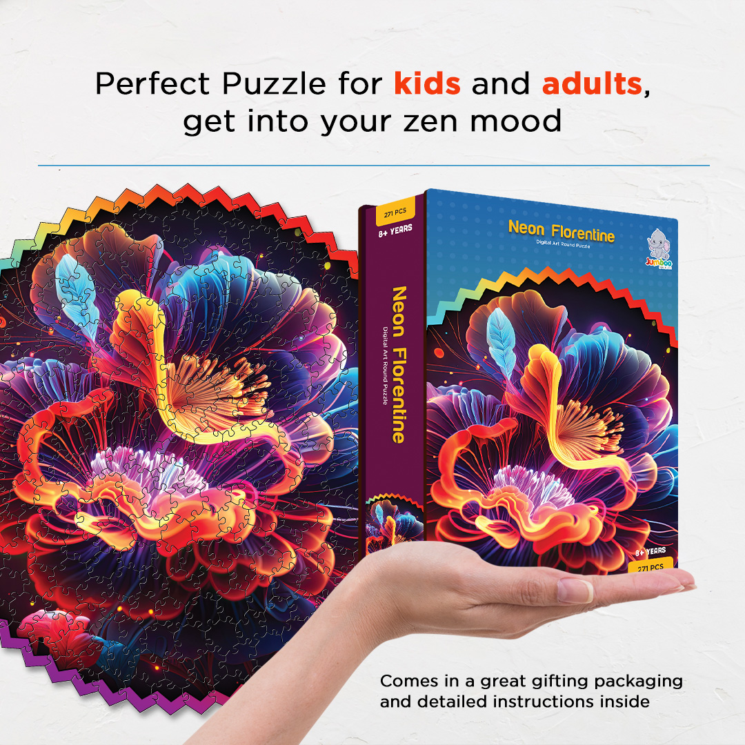 Neon Florentine digital art puzzle for kids and adults a creative art base puzzle