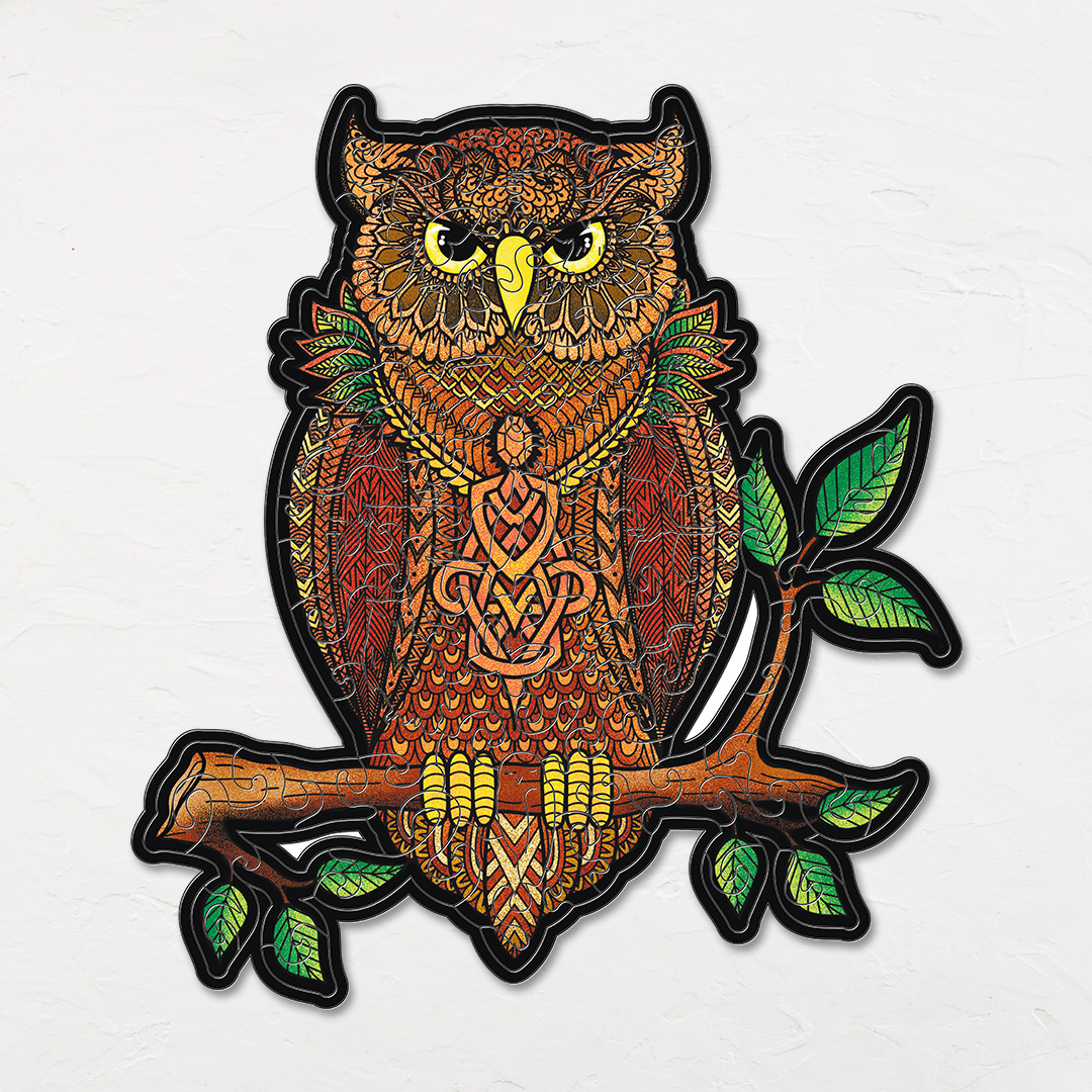 Night Owl creative jigsaw puzzle for kids and adults includes different custom shapes