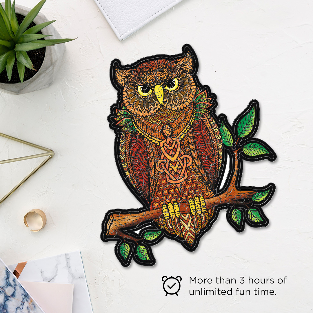 Night Owl creative jigsaw puzzle for kids and adults includes different custom shapes