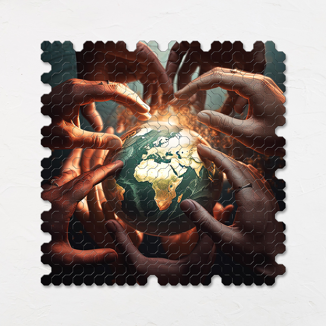 Parallel World a futuristic new age Octagon combined shape jigsaw puzzle