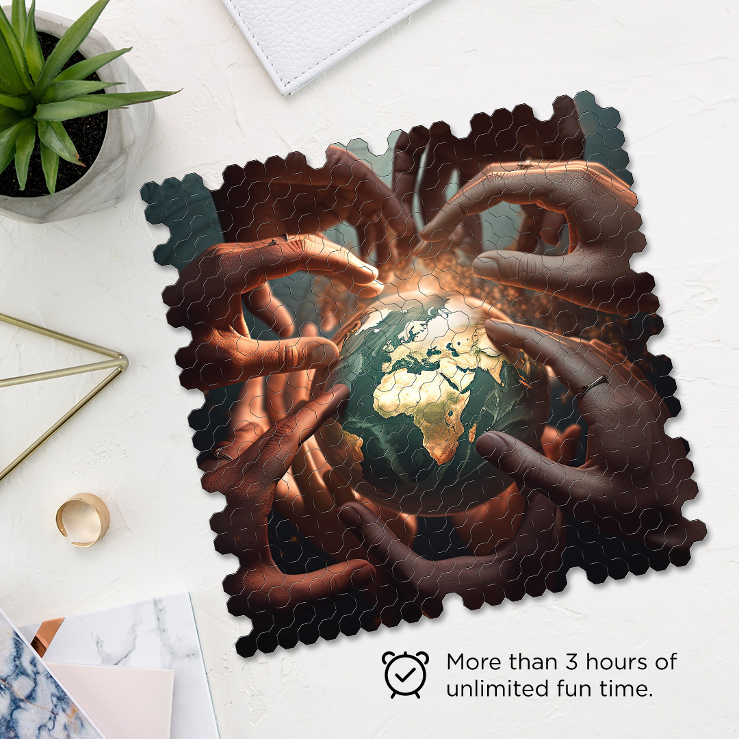 Parallel World a futuristic new age Octagon combined shape jigsaw puzzle