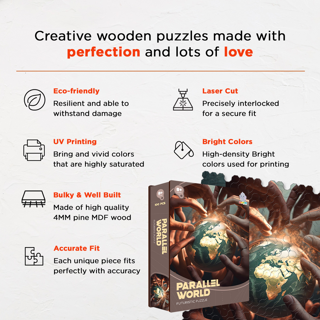 Parallel World a futuristic new age Octagon combined shape jigsaw puzzle
