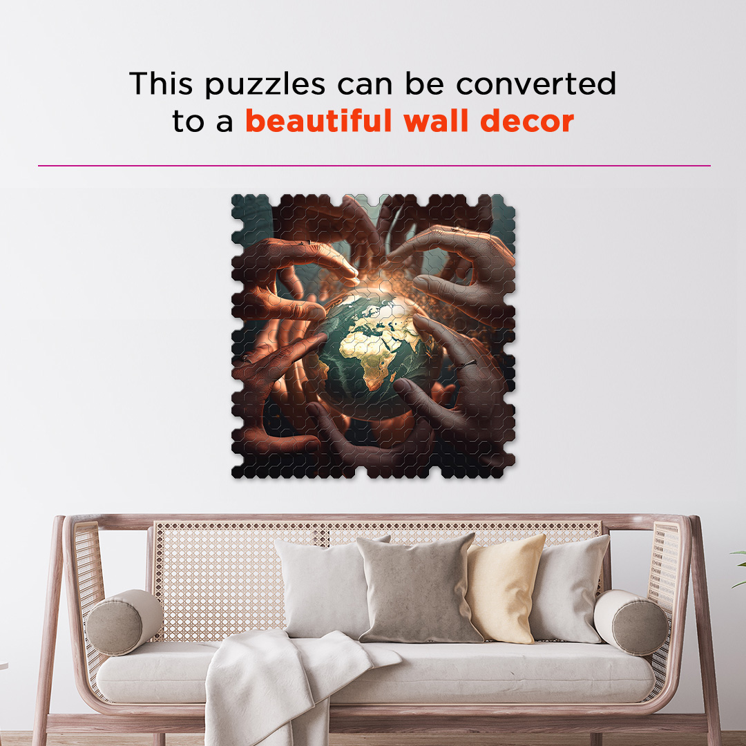 Parallel World a futuristic new age Octagon combined shape jigsaw puzzle