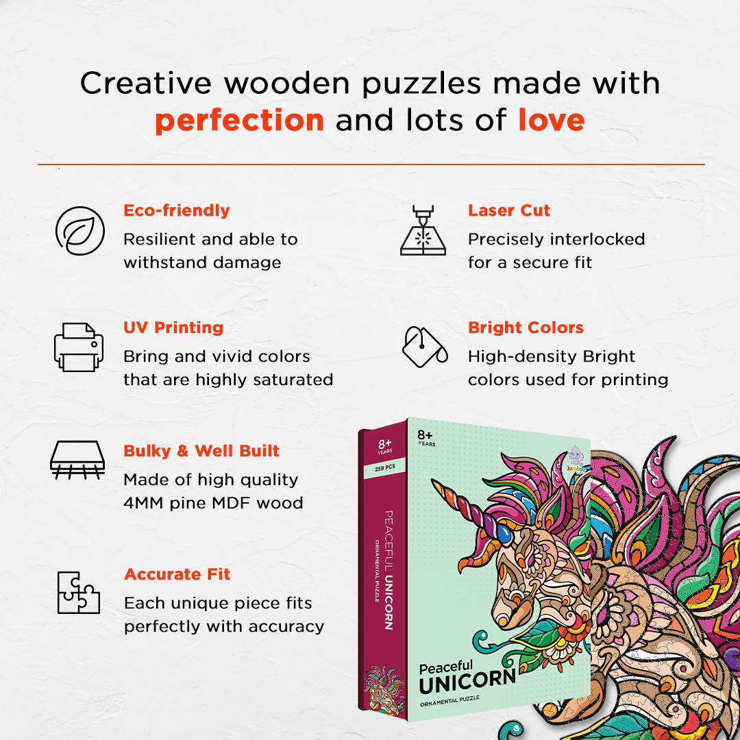 Peaceful Unicorn Ornamental Puzzle designed precisely to bring amazing fun time