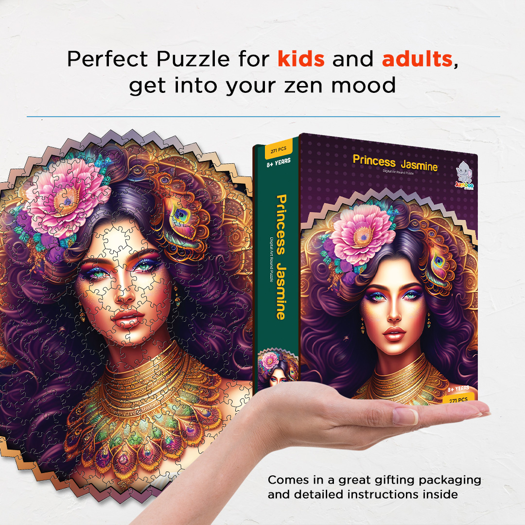 Princess Jasmine digital art puzzle for kids and adults a creative art base puzzle