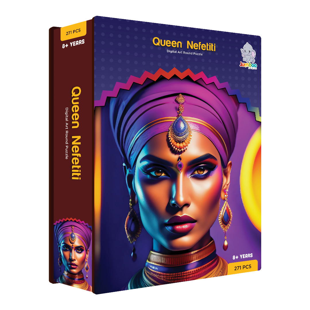 Queen Nefetiti digital art puzzle for kids and adults a creative art base puzzle