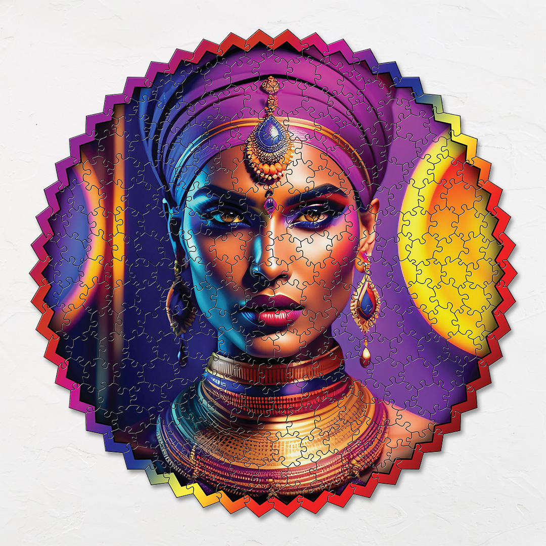 Queen Nefetiti digital art puzzle for kids and adults a creative art base puzzle