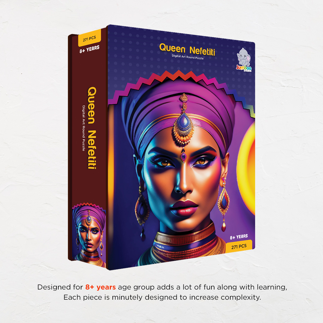 Queen Nefetiti digital art puzzle for kids and adults a creative art base puzzle