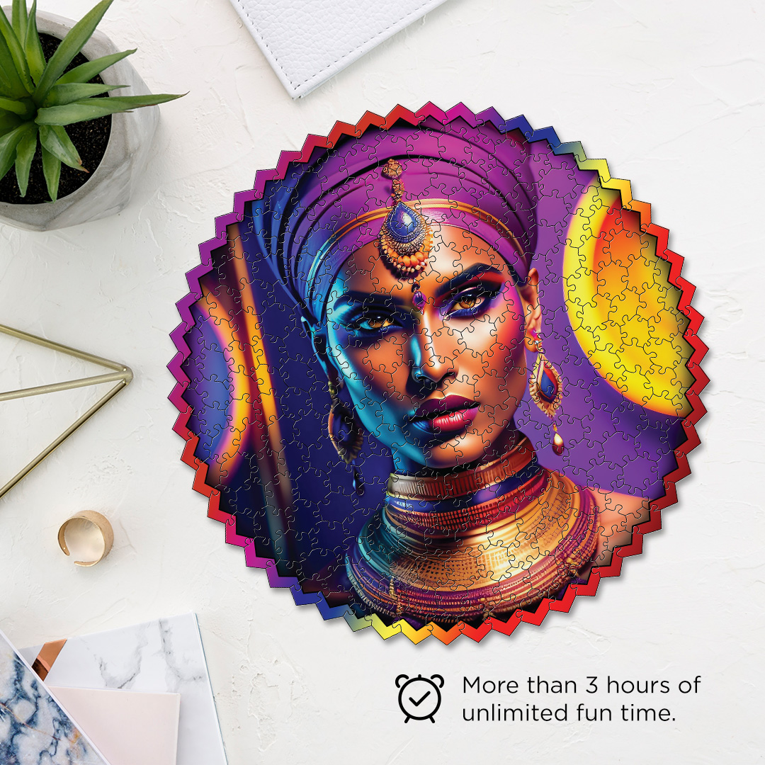 Queen Nefetiti digital art puzzle for kids and adults a creative art base puzzle