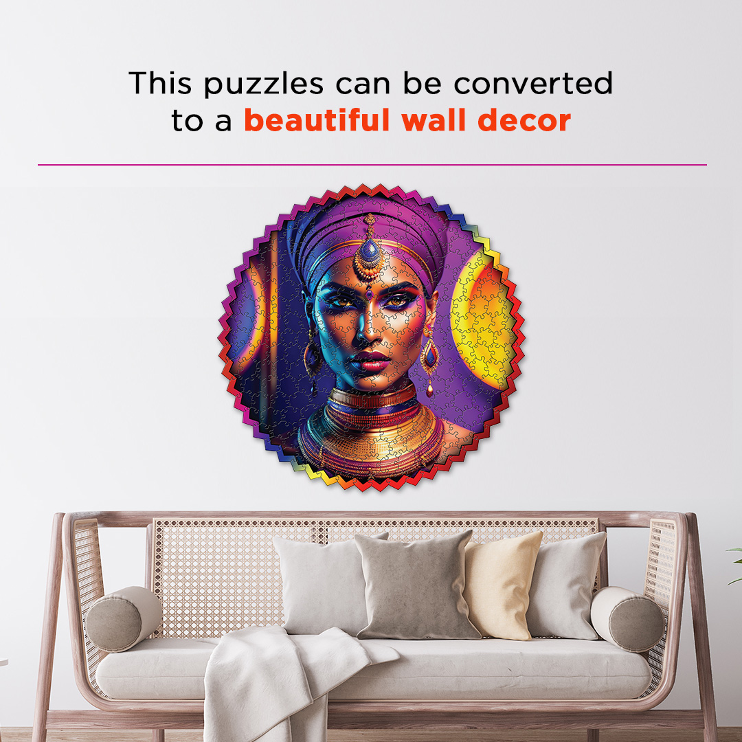 Queen Nefetiti digital art puzzle for kids and adults a creative art base puzzle
