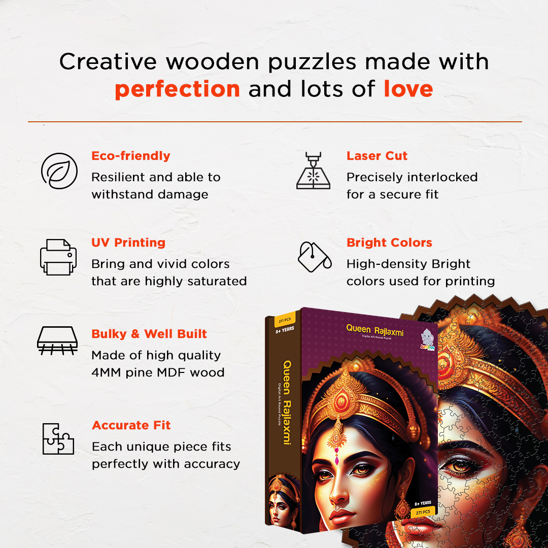 Queen Rajlaxmi digital art puzzle for kids and adults a creative art base puzzle