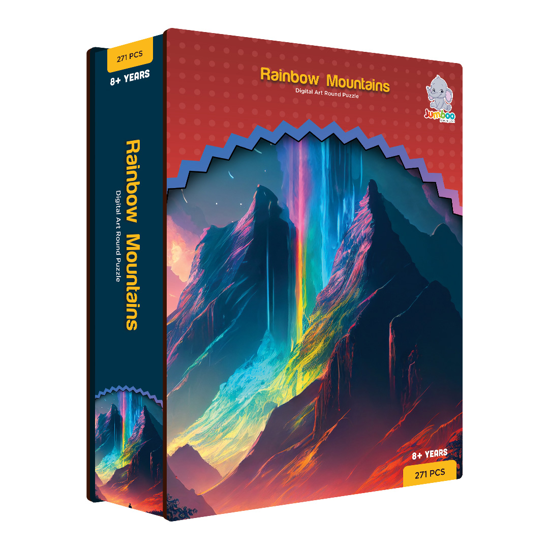 Rainbow Mountains digital art puzzle for kids and adults a creative art base puzzle