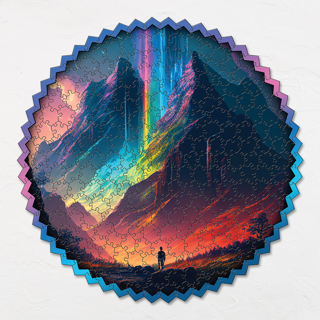 Rainbow Mountains digital art puzzle for kids and adults a creative art base puzzle