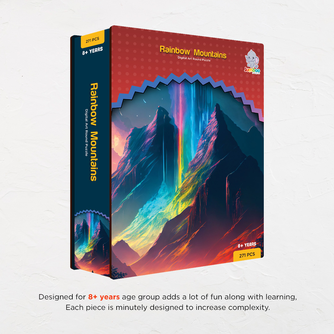 Rainbow Mountains digital art puzzle for kids and adults a creative art base puzzle