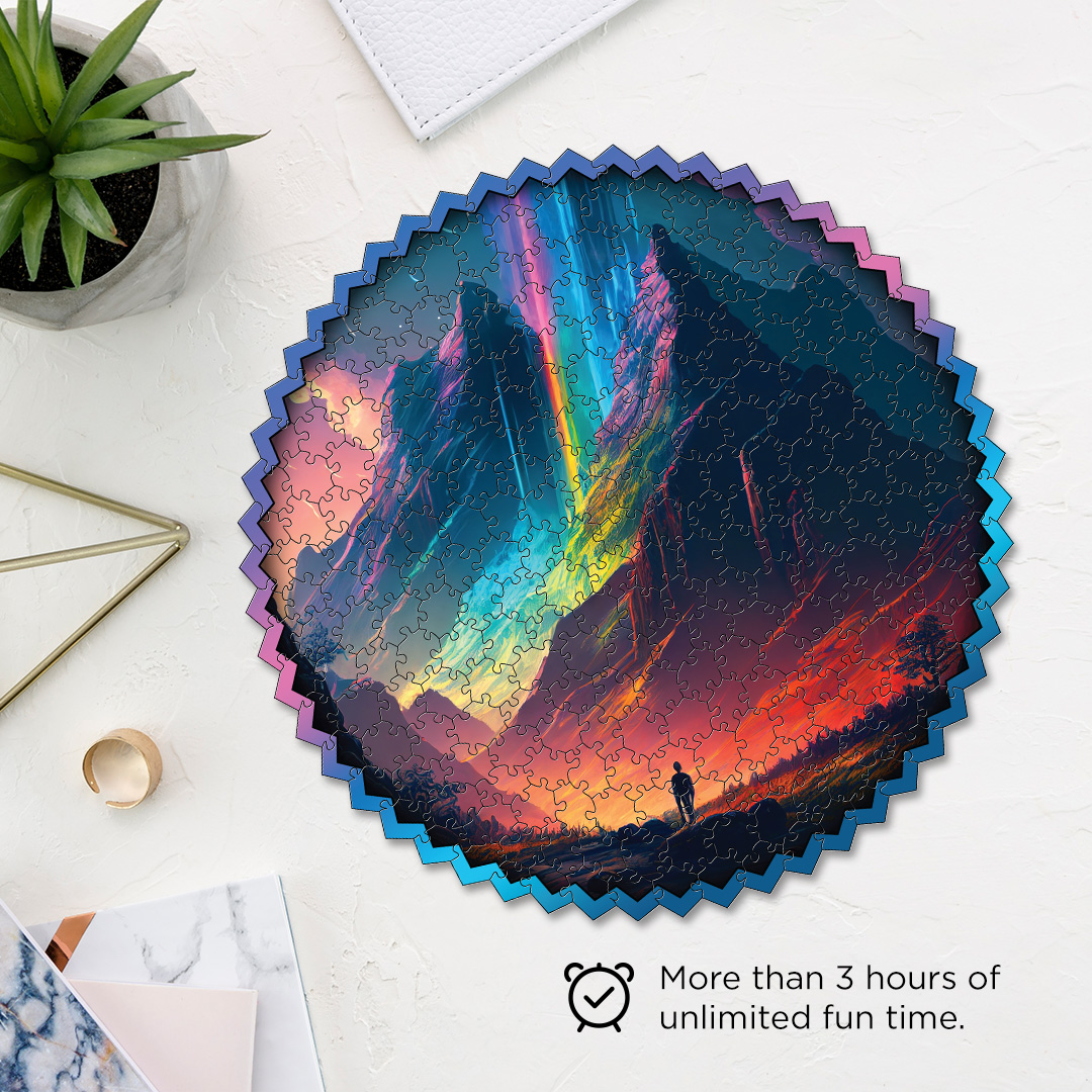 Rainbow Mountains digital art puzzle for kids and adults a creative art base puzzle