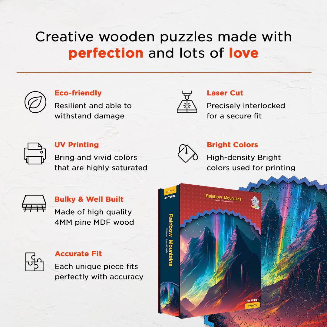 Rainbow Mountains digital art puzzle for kids and adults a creative art base puzzle