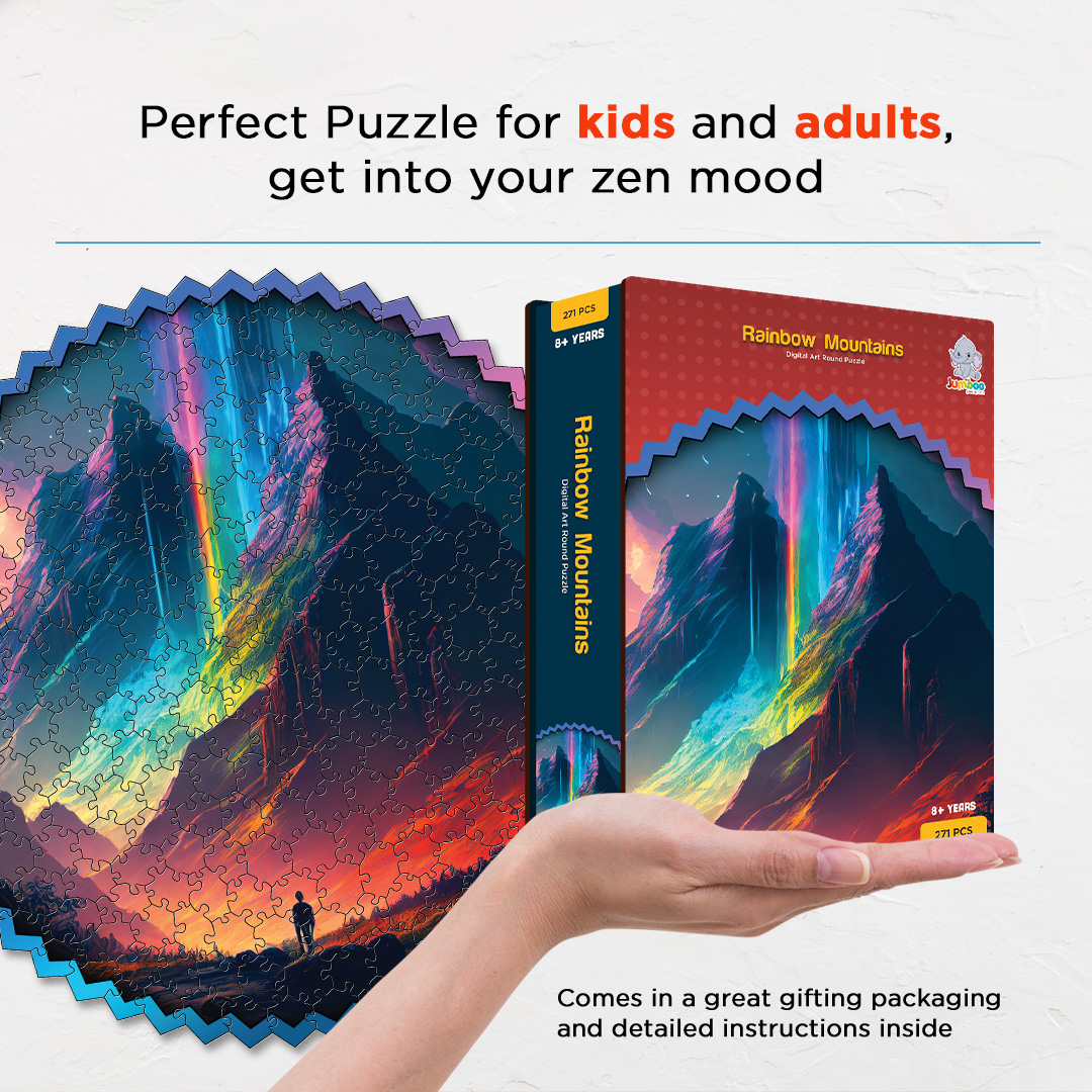 Rainbow Mountains digital art puzzle for kids and adults a creative art base puzzle