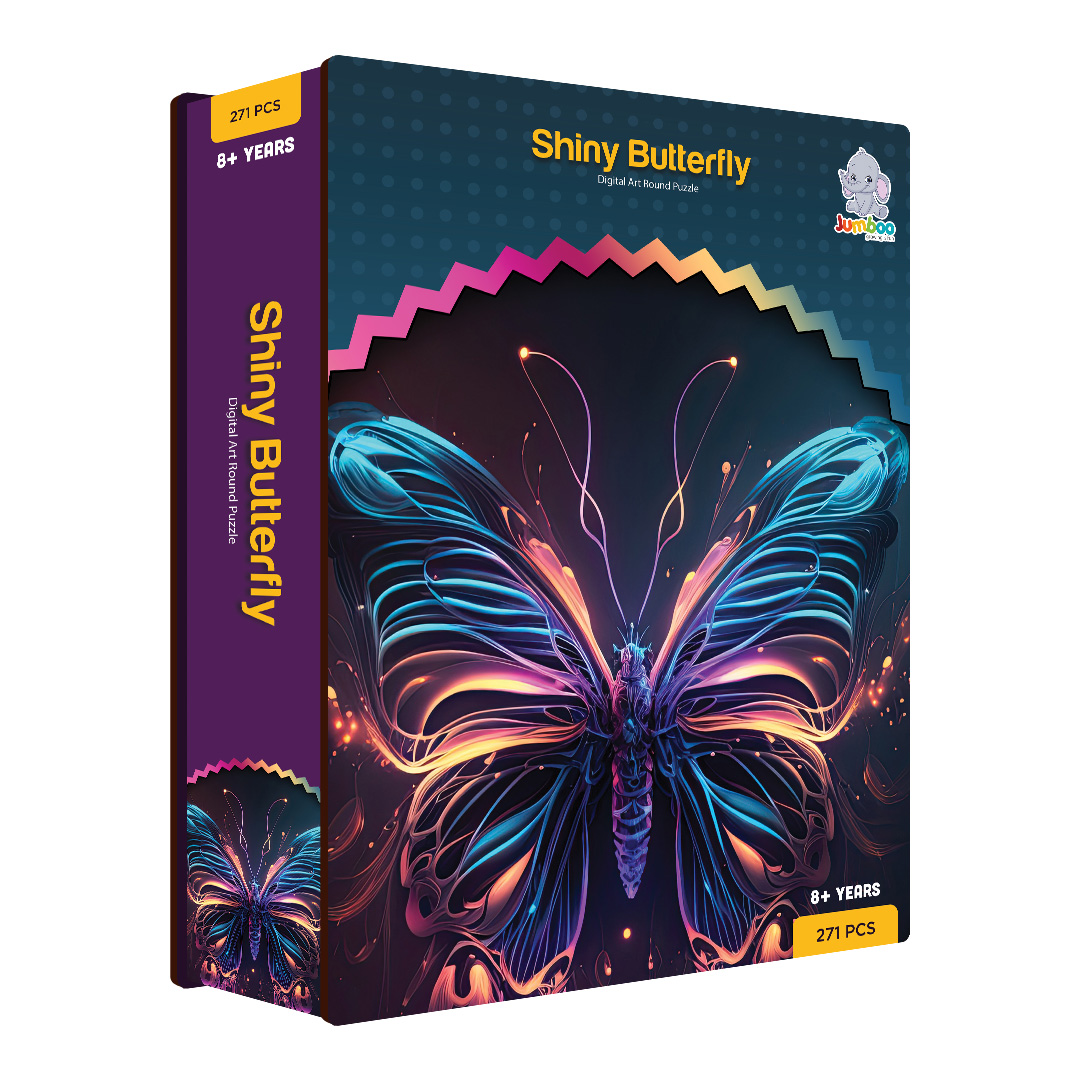 Shiny Butterfly digital art puzzle for kids and adults a creative art base puzzle