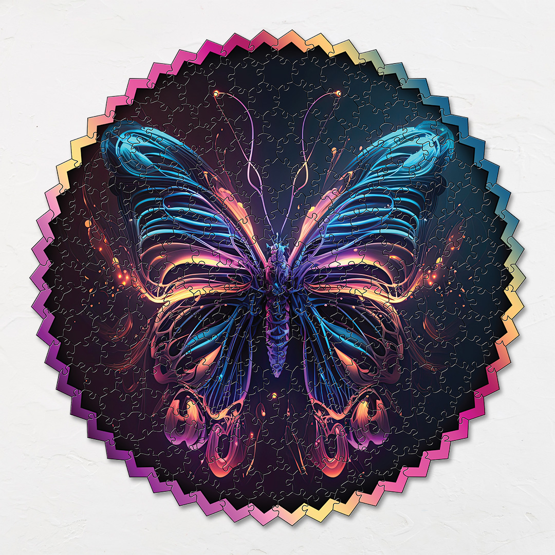 Shiny Butterfly digital art puzzle for kids and adults a creative art base puzzle