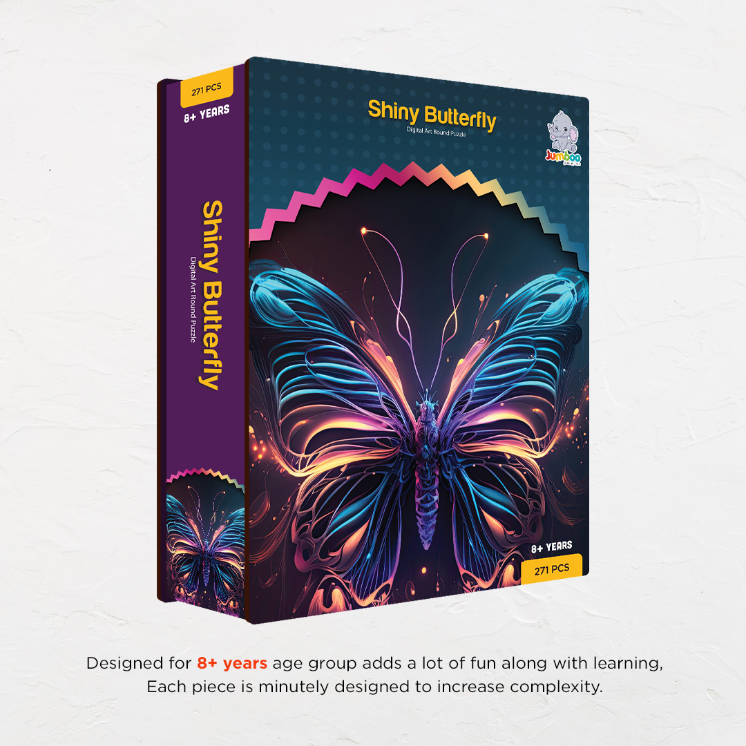 Shiny Butterfly digital art puzzle for kids and adults a creative art base puzzle