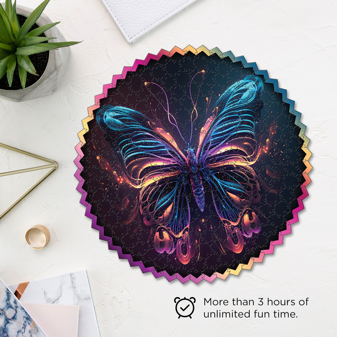 Shiny Butterfly digital art puzzle for kids and adults a creative art base puzzle