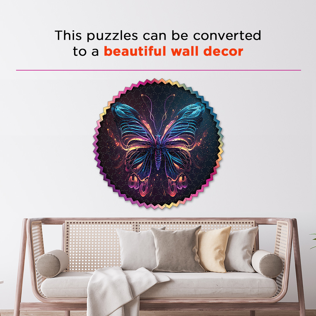 Shiny Butterfly digital art puzzle for kids and adults a creative art base puzzle