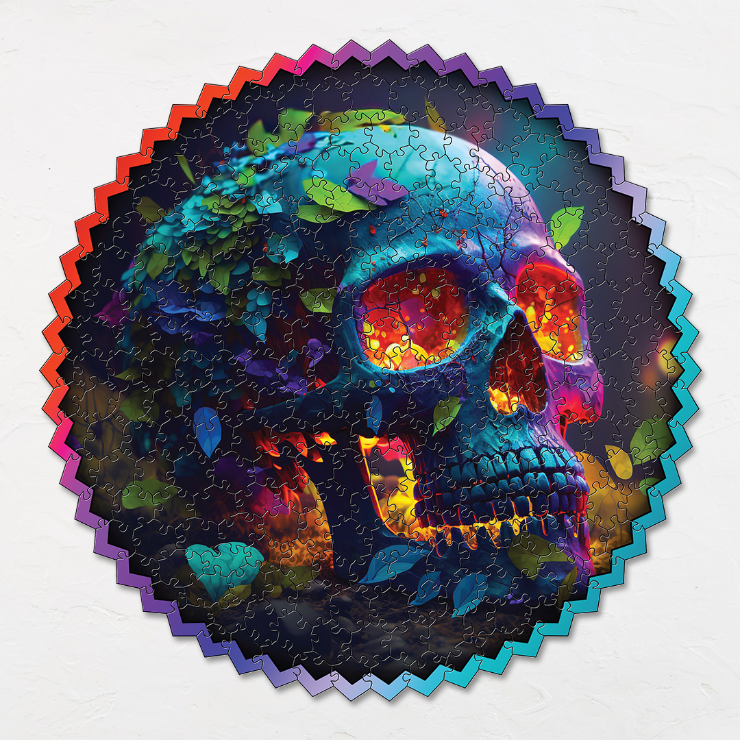 Skull Halloween digital art puzzle for kids and adults a creative art base puzzle
