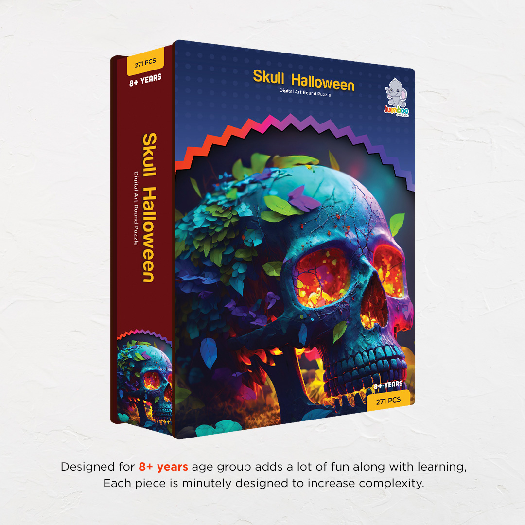 Skull Halloween digital art puzzle for kids and adults a creative art base puzzle
