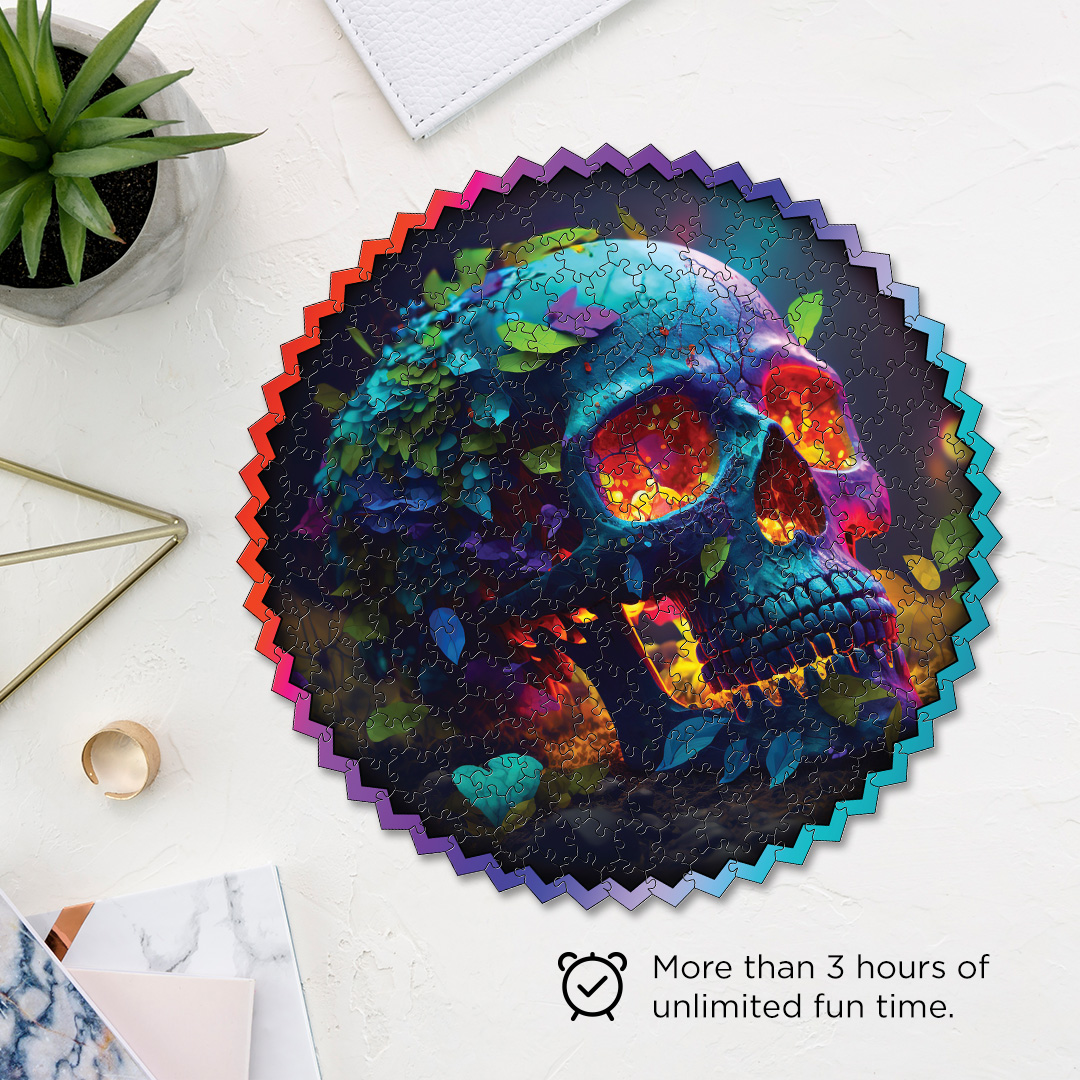 Skull Halloween digital art puzzle for kids and adults a creative art base puzzle
