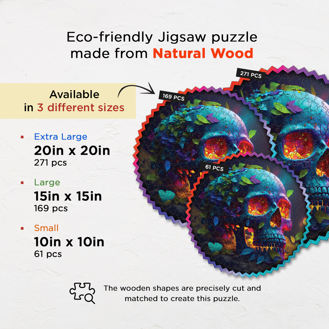 Skull Halloween digital art puzzle for kids and adults a creative art base puzzle