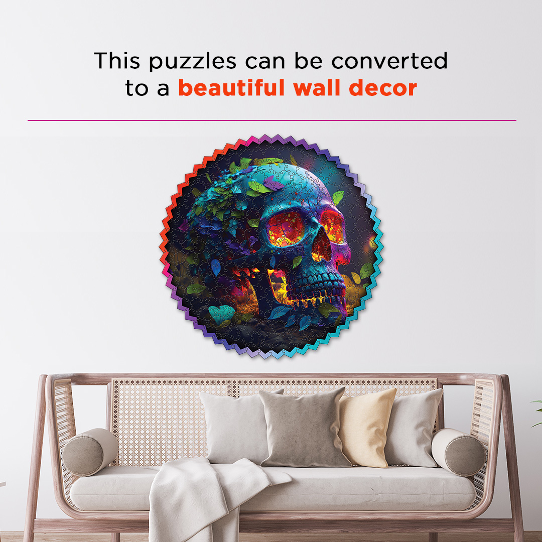 Skull Halloween digital art puzzle for kids and adults a creative art base puzzle
