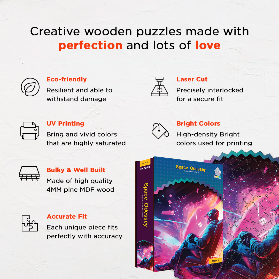 Space Odessey digital art puzzle for kids and adults a creative art base puzzle
