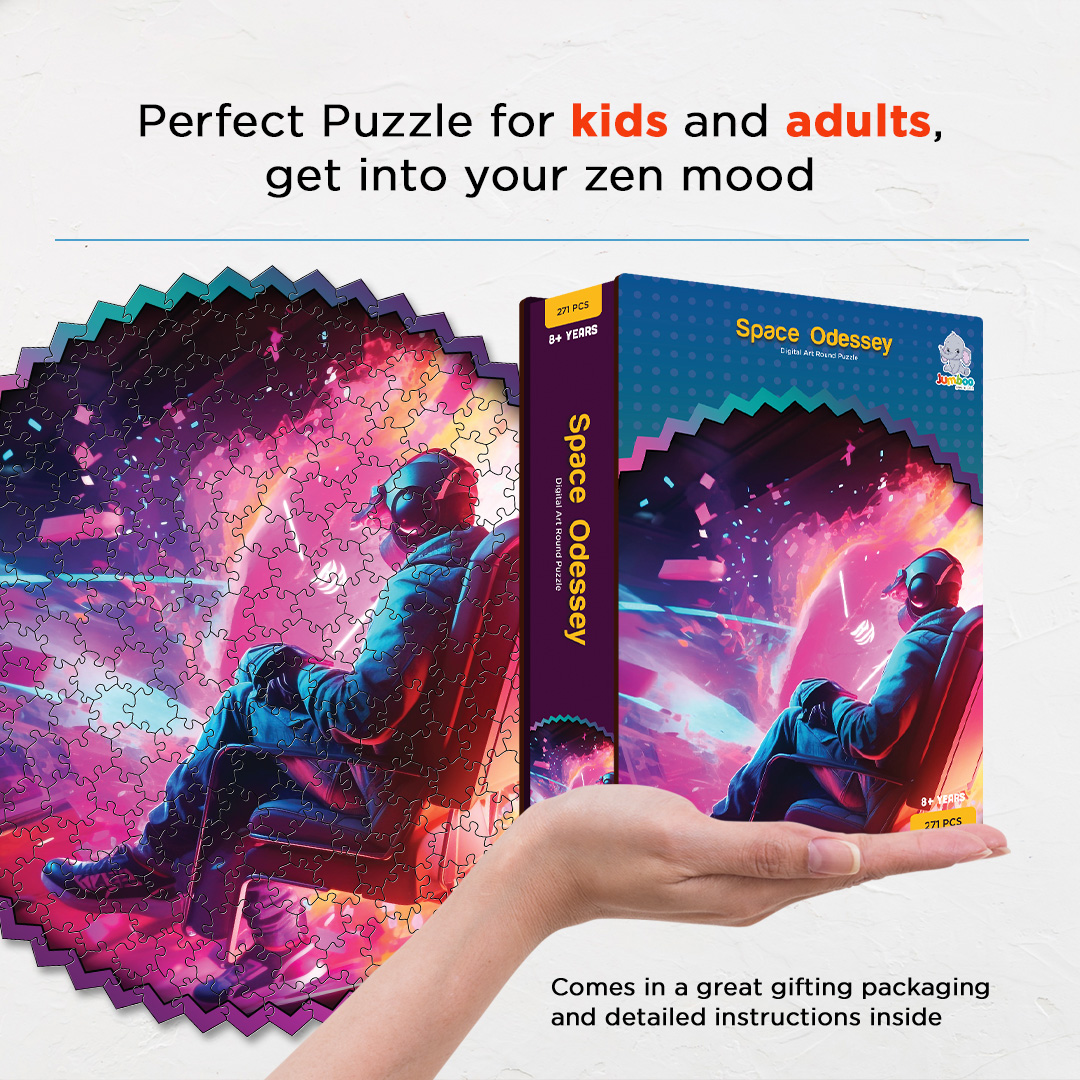 Space Odessey digital art puzzle for kids and adults a creative art base puzzle