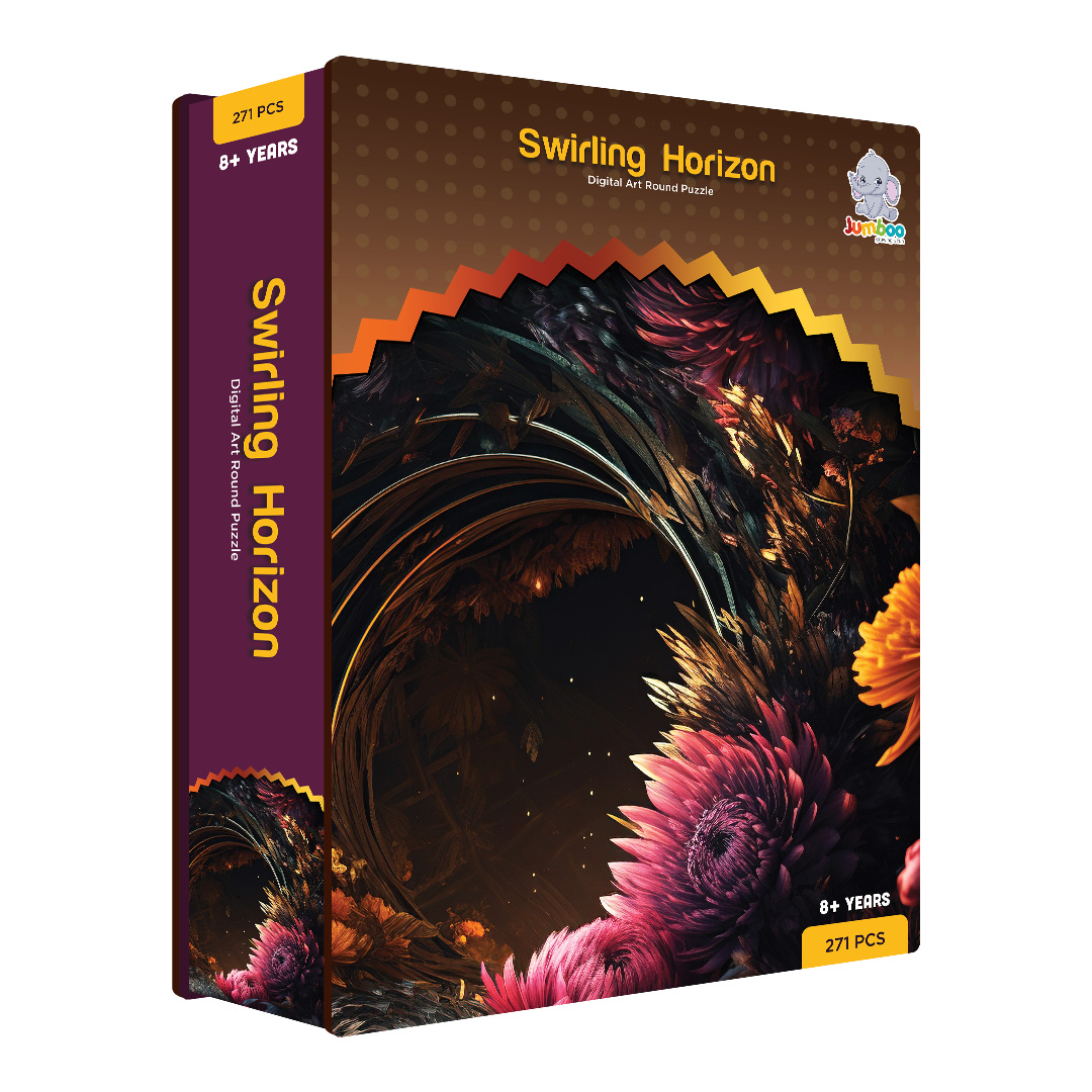 Swirling Horizon digital art puzzle for kids and adults a creative art base puzzle