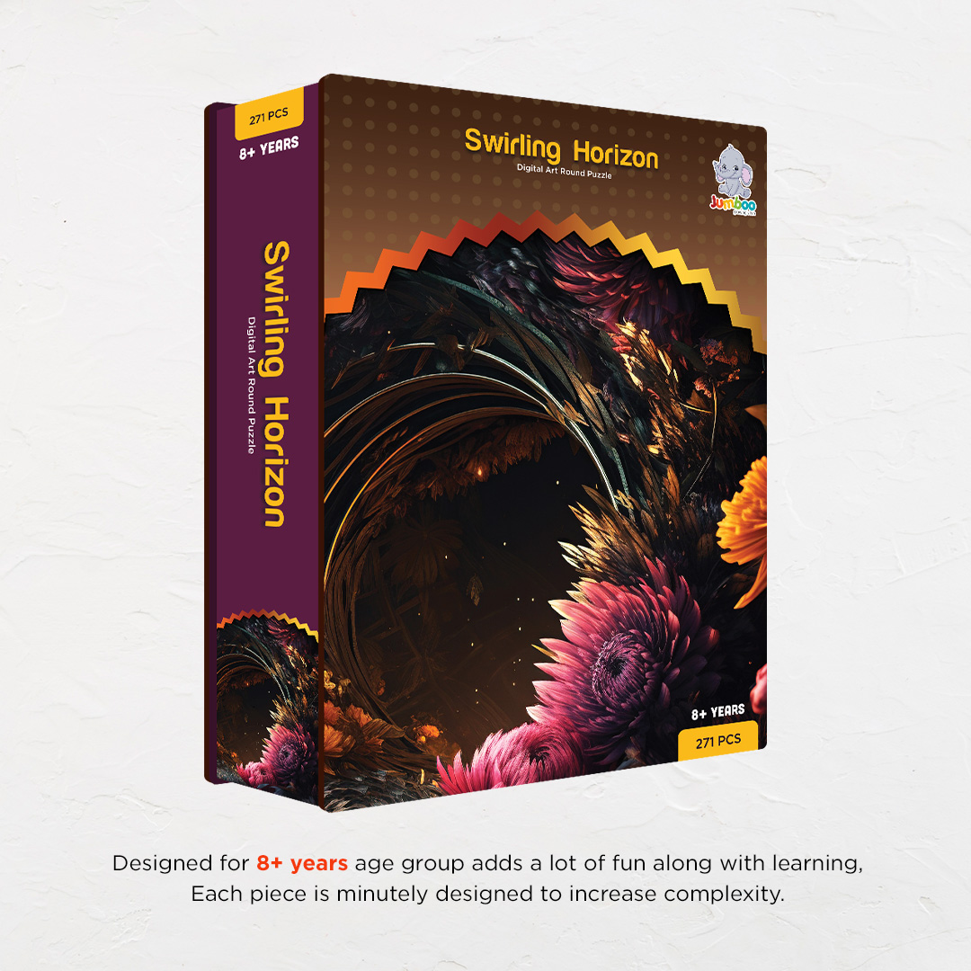 Swirling Horizon digital art puzzle for kids and adults a creative art base puzzle
