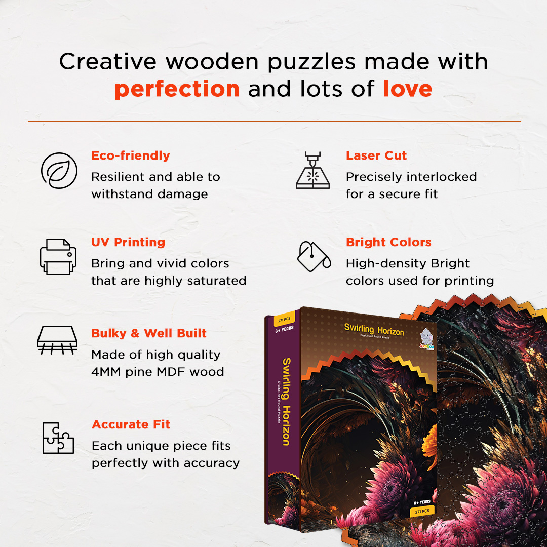 Swirling Horizon digital art puzzle for kids and adults a creative art base puzzle
